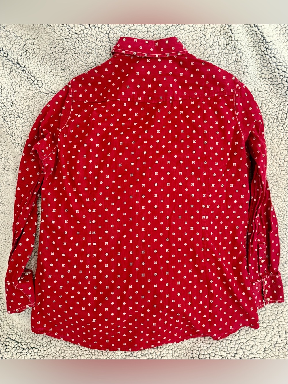 Ariat Red Long-Sleeve Button-Down Shirt with White Dot Print - Picture 5 of 5